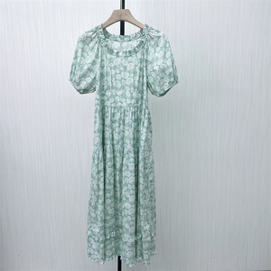 fei●2024夏装新品 法式泡泡袖连衣裙女气质淑女别致茶歇裙2095