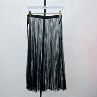 叠穿网纱半身裙女透视罩裙外搭a字长裙929 新品 艾 2025夏季