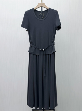 S●2026夏季新品 休闲套装女简约修身短袖T恤伞裙半身裙两件套319