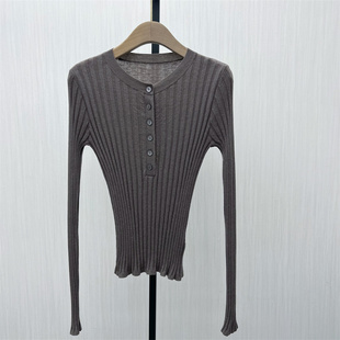 针织衫 新品 女弹力修身 显瘦气质长袖 上衣573 打底衫 2025冬季