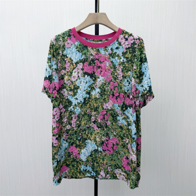 KA●2026夏季新品 碎花短袖t恤女宽松休闲通勤百搭显瘦上衣2511