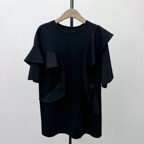 迪●2026夏季新品 短袖t恤女中长款宽松休闲百搭慵懒风上衣2639