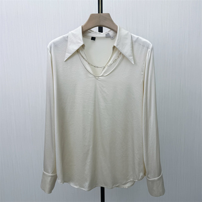 秋S●2026春季新品 法式长袖衬衫女小众气质别致宽松打底上衣4304