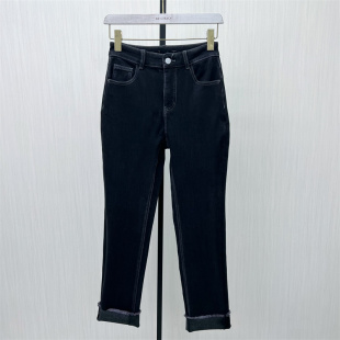 图●2025冬季新品 小脚牛仔裤女高腰显瘦修身通勤长裤铅笔裤5817
