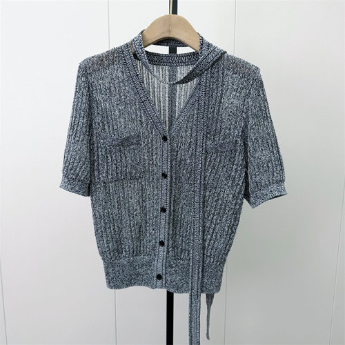 恩●2026秋季新品 短袖针织衫女宽松休闲显瘦简约日常上衣593