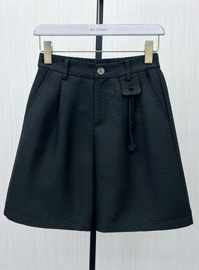 C●2025春季新品 西装短裤女高腰显瘦宽松休闲通勤a字阔腿裤5129