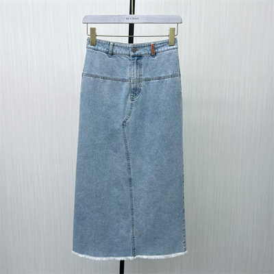fei●2025夏季新品 牛仔半身裙女高腰显瘦休闲通勤直筒长裙6048