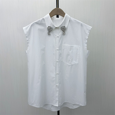 KA●2026夏季新品 无袖衬衫女气质简约百搭宽松显瘦背心上衣3321