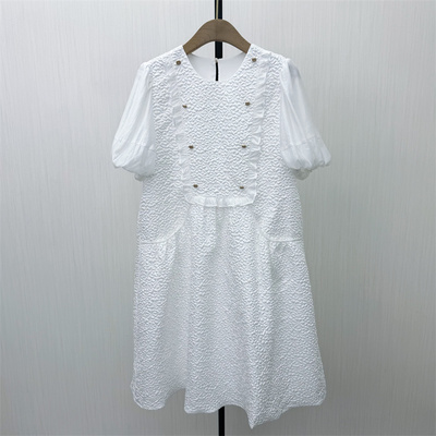 图●2026夏季新品 法式泡泡袖连衣裙女气质显瘦小清新茶歇裙4425