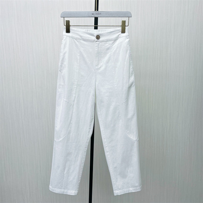 C●2025夏季新品 小个子长裤女高腰显瘦休闲直筒宽松通勤裤子5017