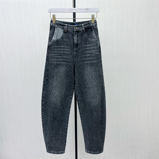 女宽松休闲高腰显瘦梨形阔腿裤 弯刀牛仔裤 新品 5062 2025秋季