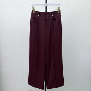 2026春季 女高腰显瘦直筒通勤百搭气质长裤 新品 阔腿裤 136 西装
