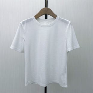 良月●2026夏季新品 纯色T恤女简约宽松日常百搭显瘦短袖上衣6427