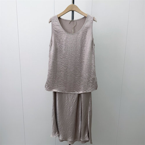 S●2026秋季新品 醋纤套装女气质无袖上衣包臀半身裙两件套933