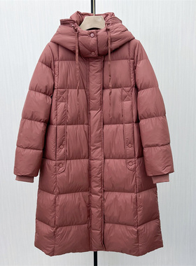 C●2025冬季新品 羽绒服女时尚长款宽松加厚保暖白鸭绒外套9001