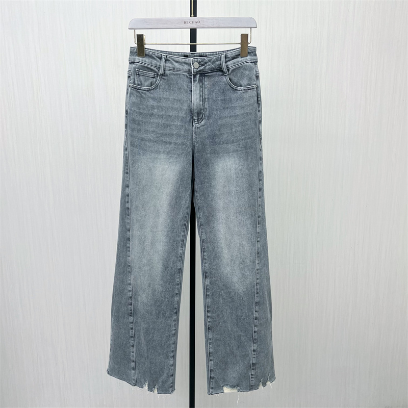图●2025秋季新品 阔腿牛仔裤女高腰显瘦宽松直筒休闲长裤5801