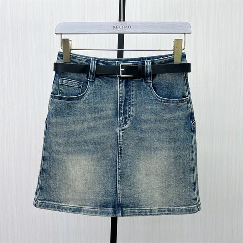 fei●2025夏季新品 牛仔半身裙女高腰显瘦休闲通勤a字短裙6064