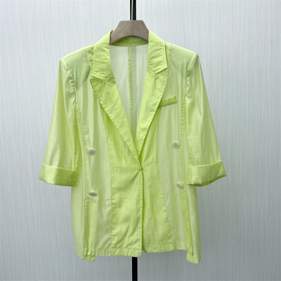 良月●2025夏季新 轻薄西装外套女时尚休闲宽松百搭防晒罩衫6168