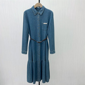 裙7009 牛仔连衣裙女休闲宽松长裙气质百搭衬衫 2025秋季 新品