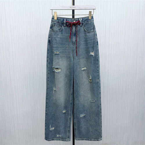 伊●2026夏季新品 阔腿牛仔裤女高腰显瘦宽松百搭休闲长裤3276