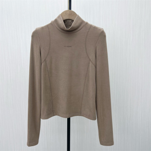 2025冬季 显瘦百搭长袖 新品 女修身 T恤打底上衣513 高领打底衫