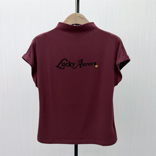 良月●2026夏季新品 印花短袖t恤女休闲通勤百搭修身显瘦上衣6420