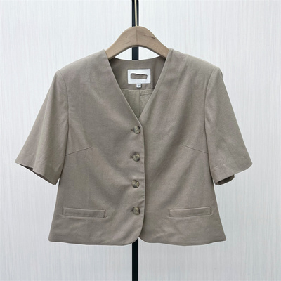 fei●2025秋季新品 时尚短袖西装外套女宽松休闲通勤西服上衣7282