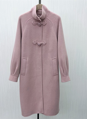 C●2025冬季新品 双面呢大衣女气质长款宽松绵羊毛呢子外套8309