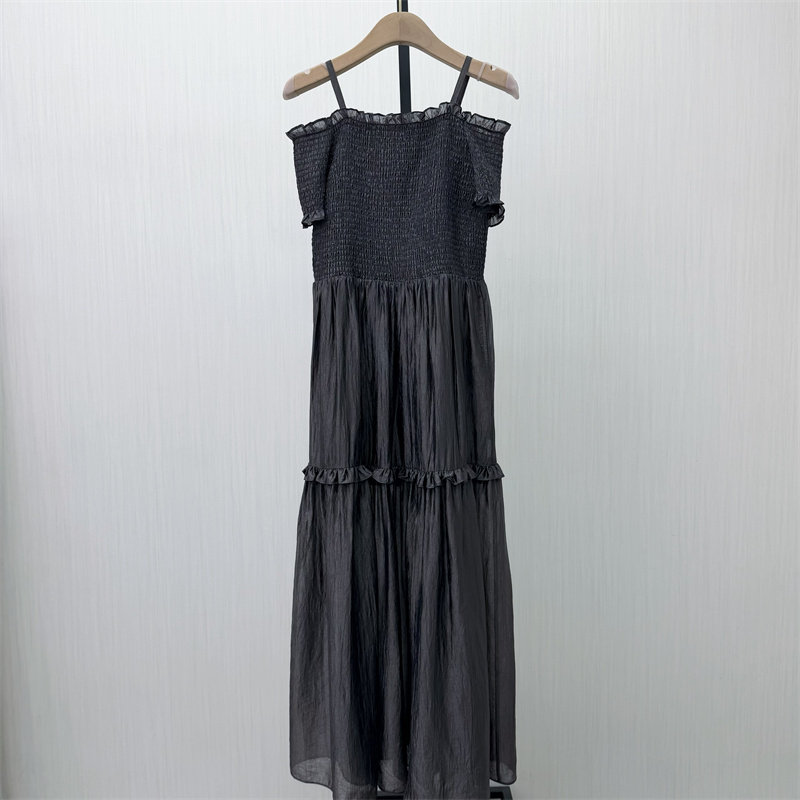 S●2026夏季新品 法式吊带连衣裙女修身显瘦气质内搭a字长裙669