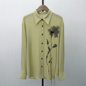 2026春季 新 慵懒风长袖 香 衬衫 女休闲小众宽松通勤百搭上衣518