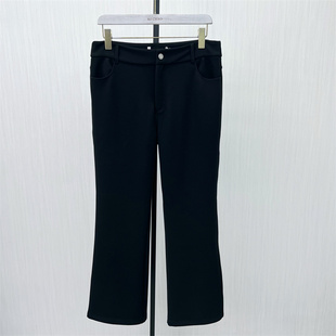 显瘦休闲通勤长裤 司 0100 子女高腰修身 加绒直筒裤 2025冬季 新品