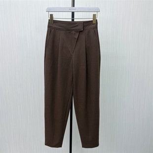 彩●2025冬季新品 毛呢裤子女高腰显瘦哈伦裤宽松休闲烟管裤235