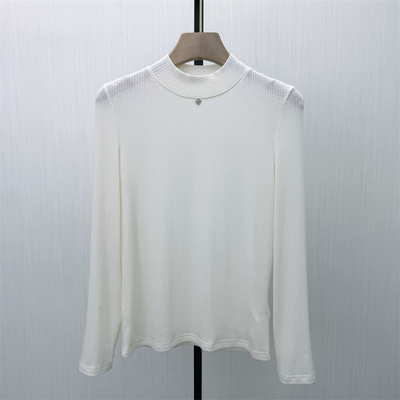 C●2026春季新品 半高领针织打底衫女修身显瘦内搭长袖上衣1337