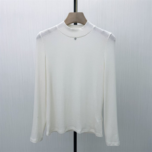 C●2026春季新品 半高领针织打底衫女修身显瘦内搭长袖上衣1337