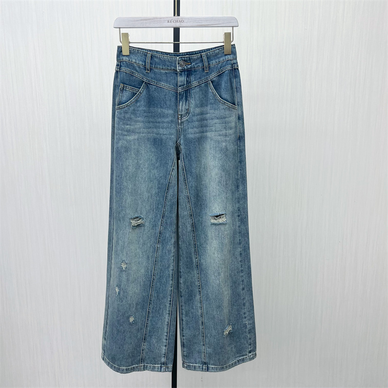 S●2025秋季新品 阔腿牛仔裤女高腰显瘦宽松直筒休闲百搭长裤193