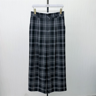 女宽松休闲百搭直筒显瘦长裤 香 格纹阔腿裤 新品 2635 2026春季
