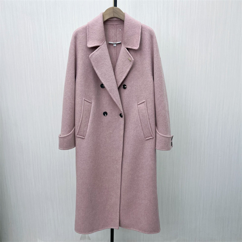 恩●2025冬季新品 双面呢大衣女长款气质宽松绵羊毛呢子外套911