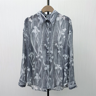 图●2026夏季新品 慵懒风长袖衬衫女休闲宽松百搭轻薄上衣4513