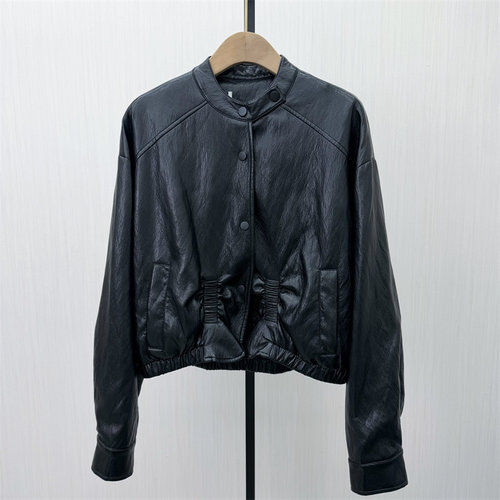 S●2026春季新品 皮衣外套女宽松休闲通勤小个子短款夹克583