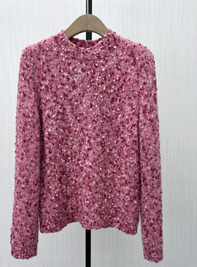 图●2025冬季新品 绵羊毛针织衫女宽松百搭内搭圆领套头毛衣2252