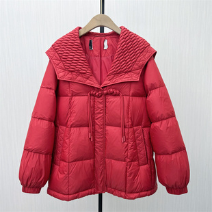 恩●2025冬季新品 娃娃领国风盘扣羽绒服女气质短款鸭绒外套886