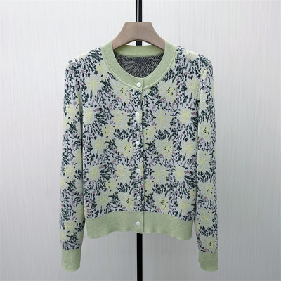 艾W●2026春季新品 针织开衫女气质宽松休闲简约长袖毛衫上衣5417