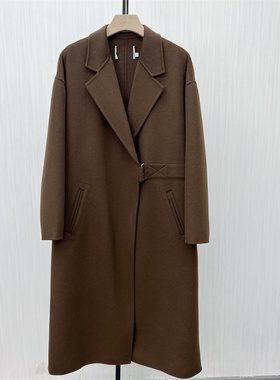 S●2025冬季新品 双面呢大衣女长款气质宽松绵羊毛呢子外套169