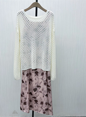 KA●2025秋季新品 连衣裙套装女长袖针织罩衫吊带裙两件套6571