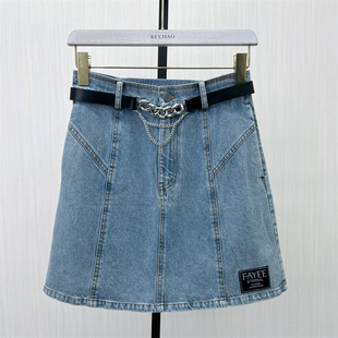 牛仔半身裙女高腰显瘦休闲通勤a字短裙2286 新品 fei 2025夏季