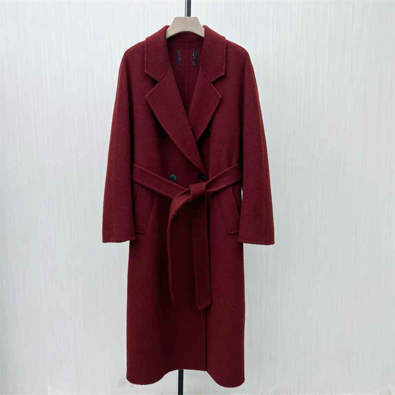 KA●2025冬季新品 双面呢大衣女长款气质宽松绵羊毛呢子外套6871