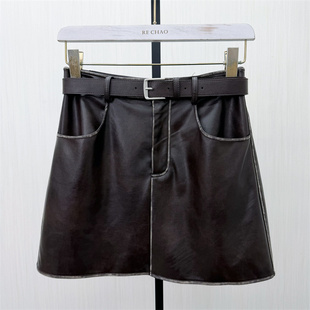 新品 皮裙半身裙女气质百搭高腰显瘦包臀a字短裙1822 2026春季 乂