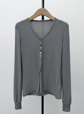 S●2026春季新品 v领针织衫女气质简约宽松百搭长袖毛衫上衣193