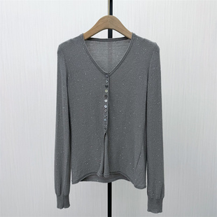 2026春季 毛衫 新品 女气质简约宽松百搭长袖 上衣193 v领针织衫