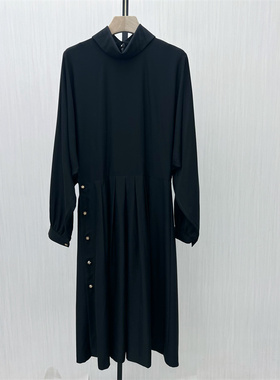 艾●2025秋季新品 简约a字连衣裙女气质宽松百搭长袖衬衫裙663